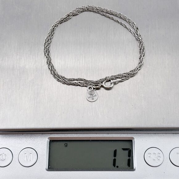 Vintage AU Love Earth Sterling Silver 925 1.0mm Twisted Rope Chain Necklace 18" - Picture 3 of 3